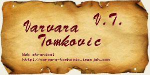 Varvara Tomković vizit kartica